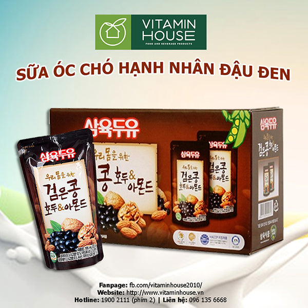 Sữa Óc Chó Hạnh Nhân Đậu Đen Sahmyook HQ Gói 195ml