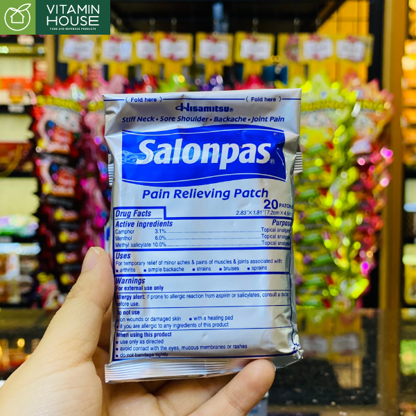 Miếng dán giảm đau Salonpas Pain Relieving Patch (pack 20)