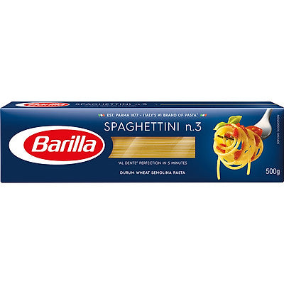 Mỳ Spaghetini Sợi Hình Ống Các Cỡ Barilla Ý Hộp 500g