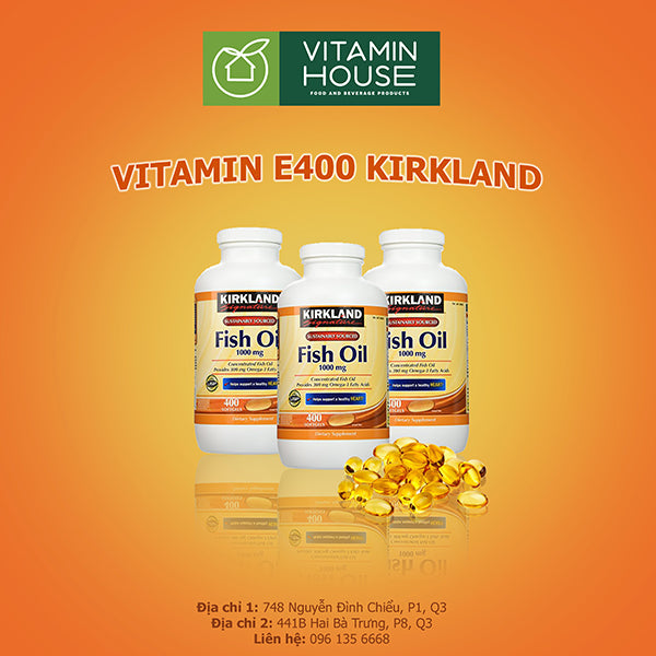 Dầu cá Kirkland 1000mg Mỹ 400v
