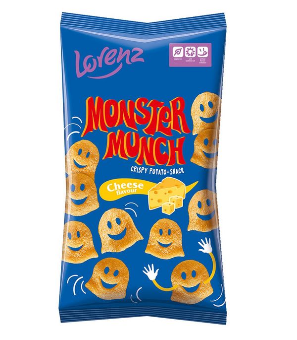Snack Khoai Tây Vị Phô Mai Lorenz Monster Munch Đức Gói 75g