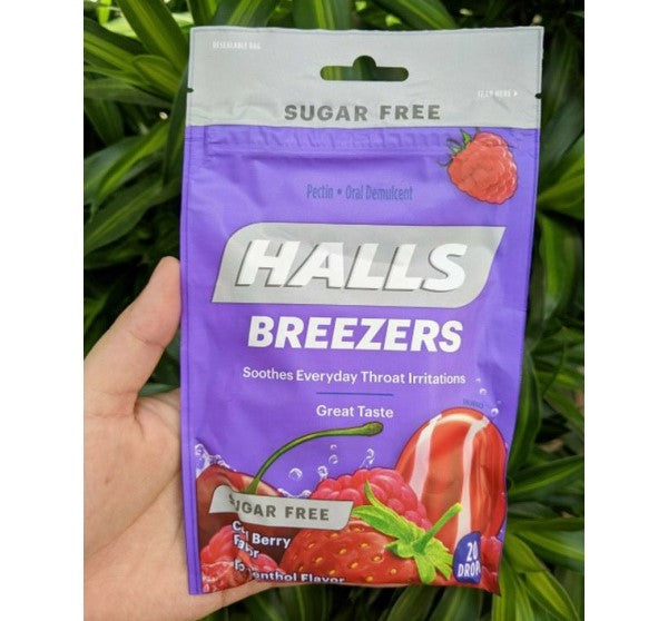 Kẹo Ngậm Trị Ho Halls Breezers Cool Berry 20v