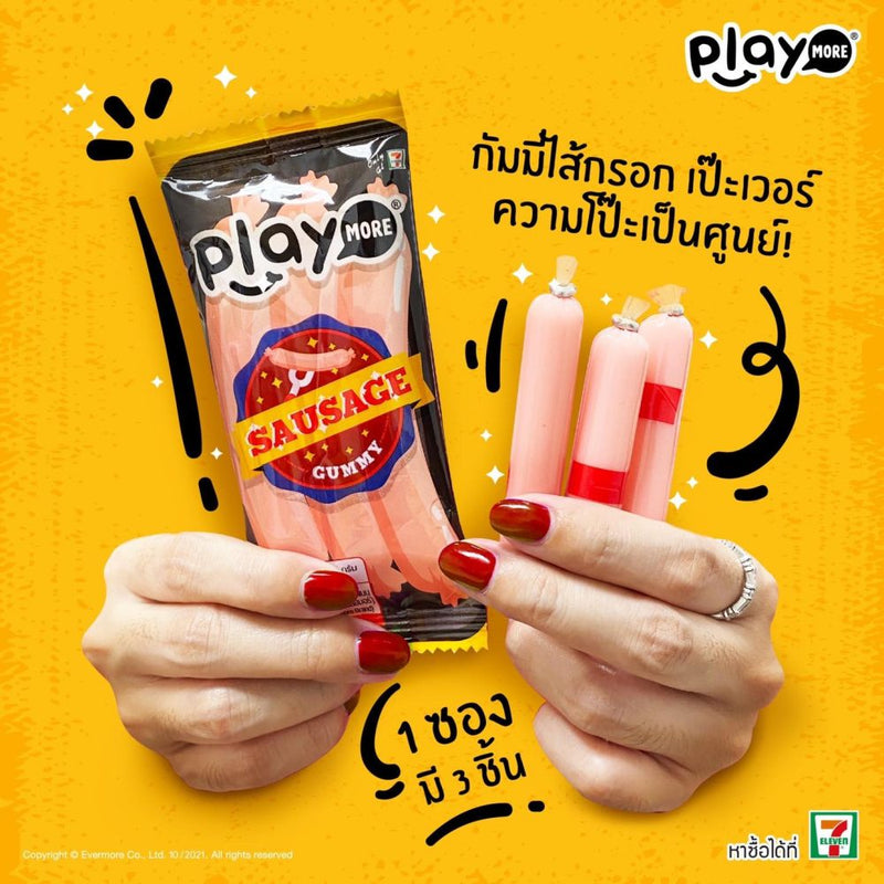 Kẹo Dẻo Hình Xúc Xích Playmore Thái Gói 36g