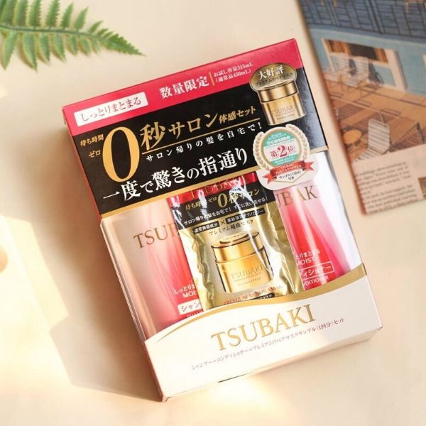 Set gội xả Tsubaki dưỡng ẩm của Shiseido - Đỏ