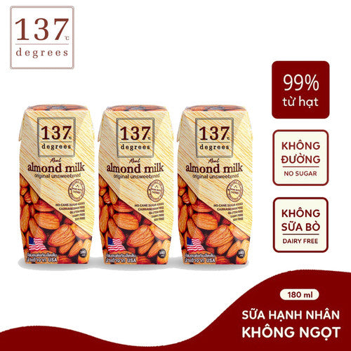 Sữa Hạt 137 Degrees Hạnh Nhân Không Đường 180ml