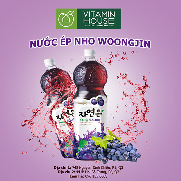 Nước Ép Nho Woongjin Hàn Quốc 1L5