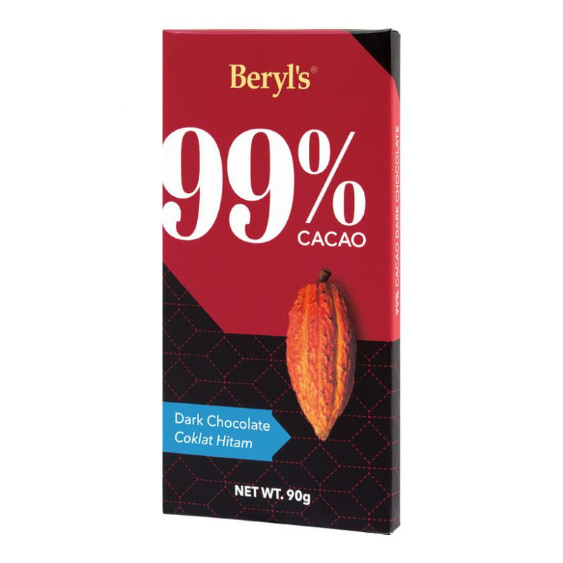 Thanh Chocolate Đắng Beryls Không Đường 99% Cacao 90G