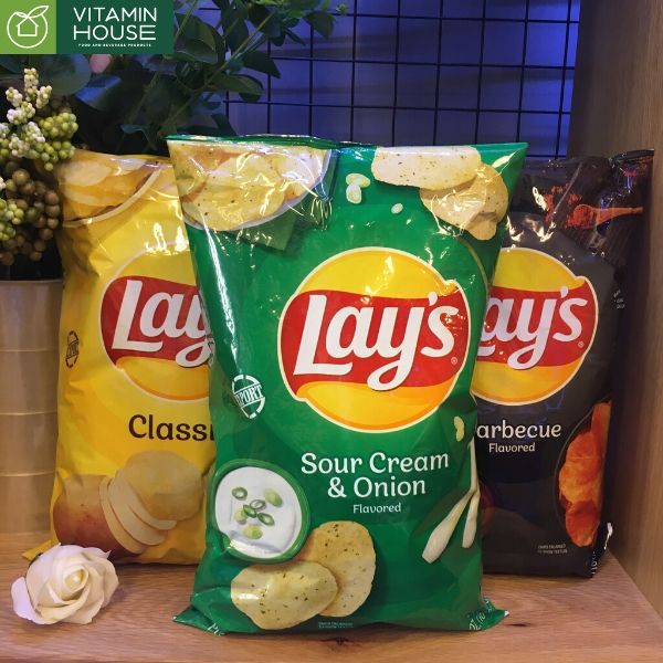 Snack khoai tây chiên Lays Sour Cream & Onion