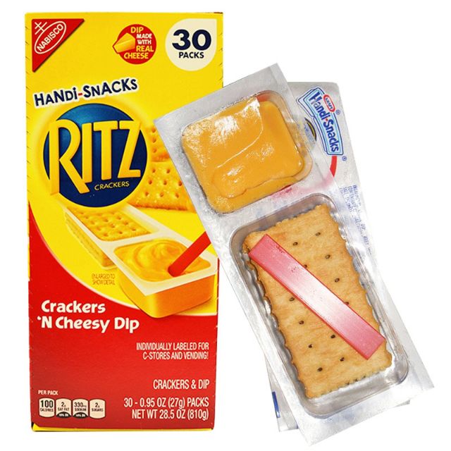 Bánh Quy Mặn Chấm Phô Mai Handi Snack Ritz Mỹ Hộp 27g*31