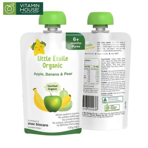 Little Etoile Organic - Apple, Banana & Pear