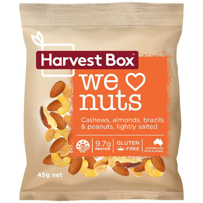 Hạt Khô Hỗn Hợp We Love Nuts Harvest Box Úc Gói 45g