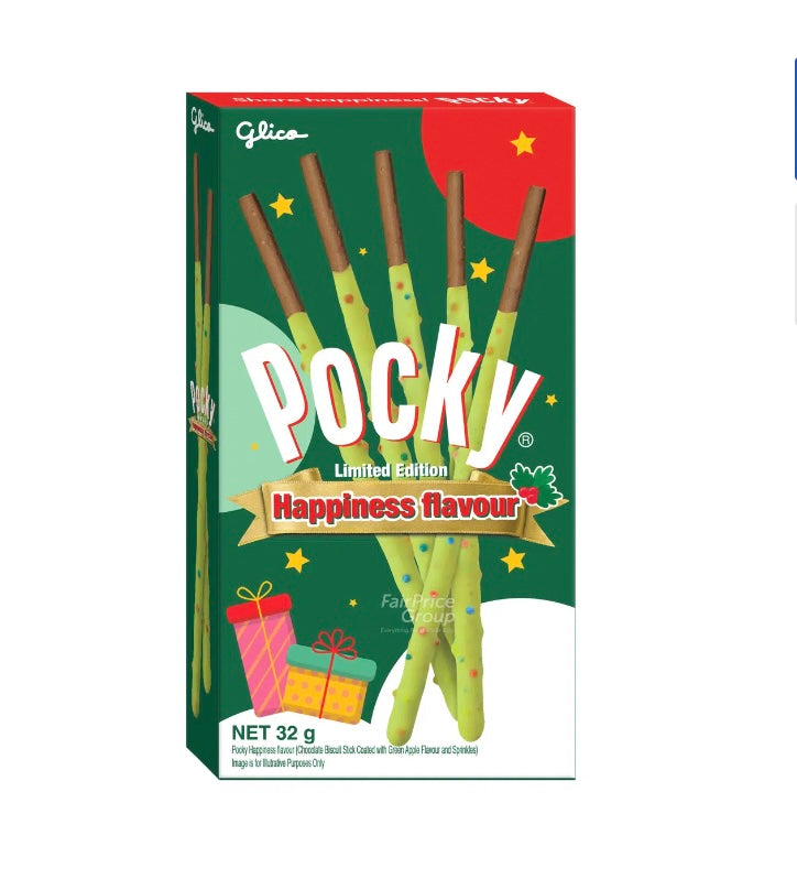 Bánh Que Pocky Vị Táo Noel Happiness Flavour Glico Thái Hộp 39g