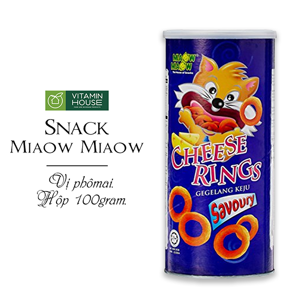 Snack Cheese Rings Miaow Miaow Malaysia Hộp 100g