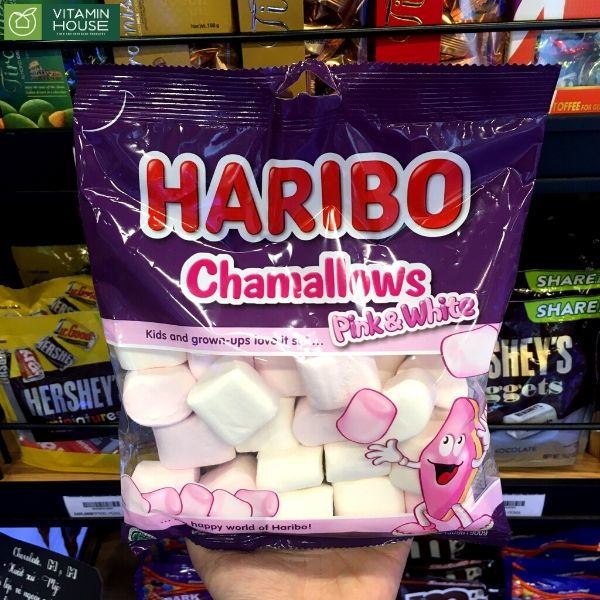 Kẹo xốp Haribo Chamallows Pink White 150g