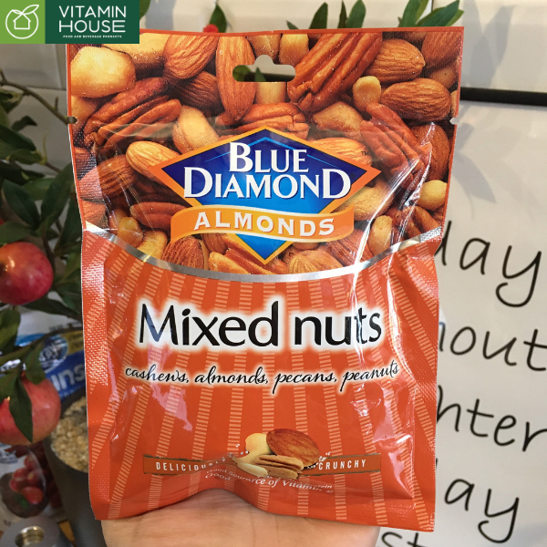Hạt hỗn Hợp Rang Mixed Nuts Blue Diamond Thái Gói 30g