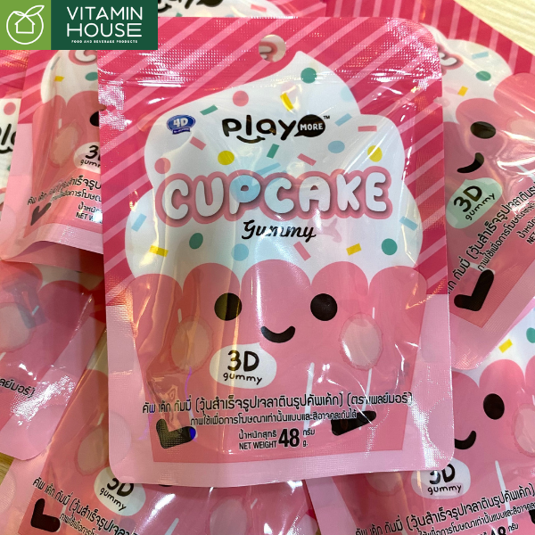 Kẹo dẻo hình bánh Cupcake Playmore 48g