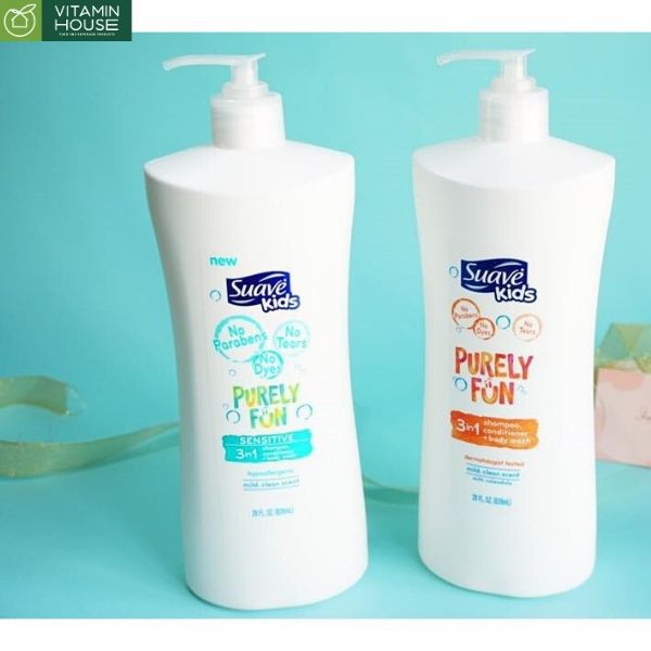 Sữa tắm gội Suave Kid Purely Fum 828ml - Sensetive