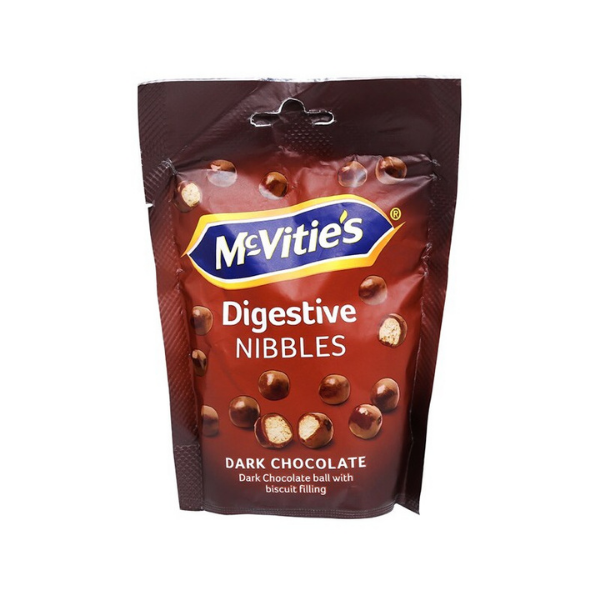 Bánh Quy Bi Chocolate Sữa Digestives Nibbles Mcvities Mỹ Gói 80g