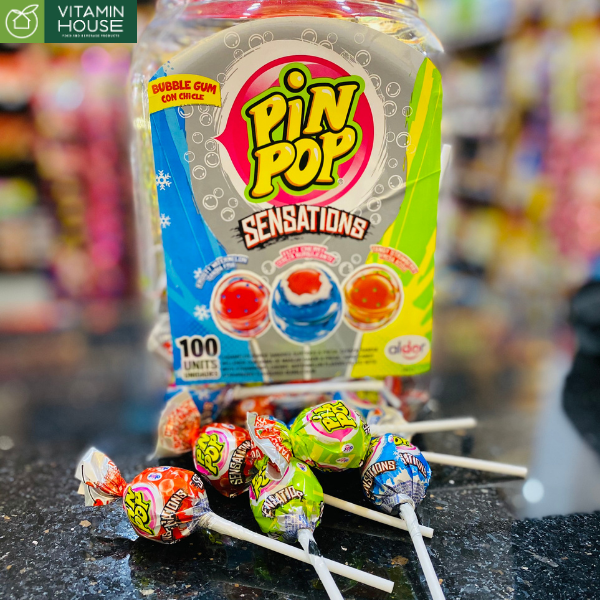 Hộp Kẹo Mút Gum Pin Pop Sensations Ba Lan (pack 100)