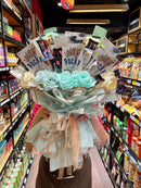 bó hoa bánh kẹo khổng lồ với bánh pocky, kẹo mút nhập khẩu các loại