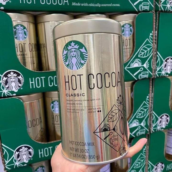 Bột Hot Cocoa Classic Starbucks Mỹ Hộp 850g