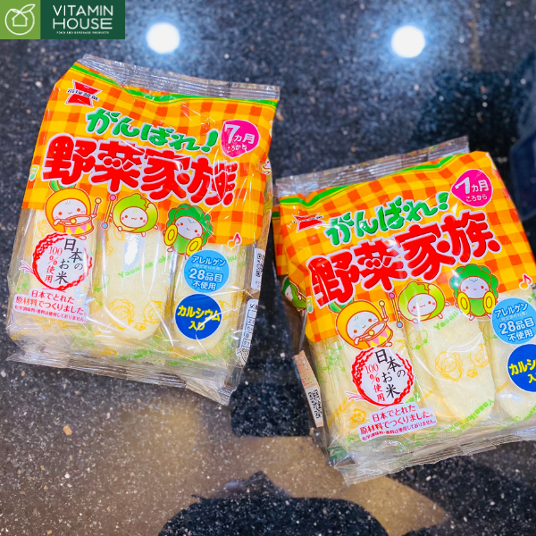 Bánh gạo Nhật HaiHai vị rau củ (gói cam) 7M+