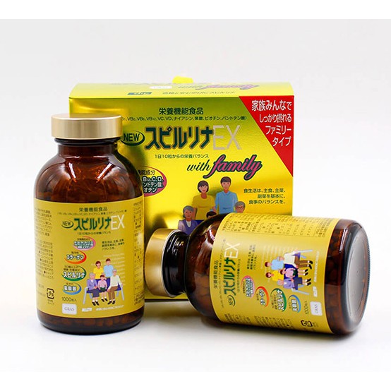 Hộp Tảo Xoắn Vàng Spirulina EX Family 1000 Viên