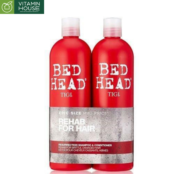 Set Dầu Gội Xả Bed Head Tigi Rehab For Hair (đỏ)