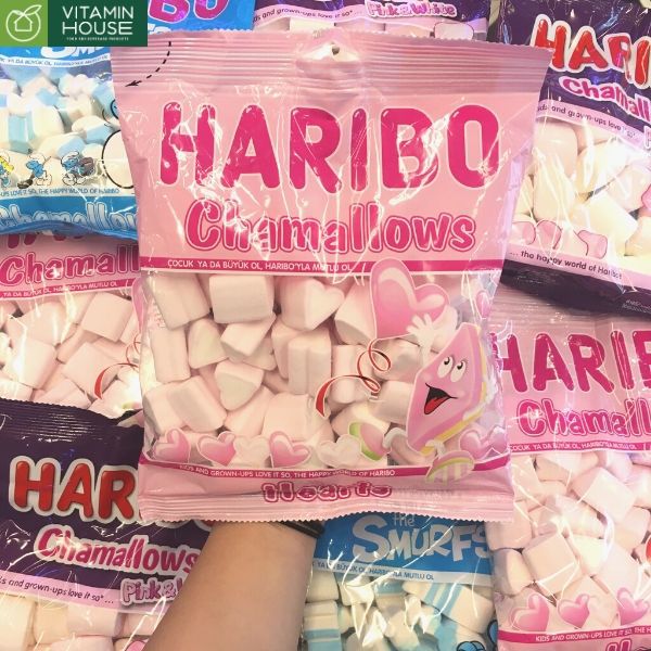 Kẹo xốp Haribo Chamallows Hearts 150g