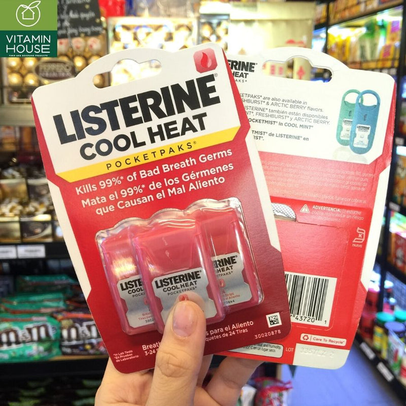 Miếng Ngậm Thơm Miệng Cool Heat Listerine Mỹ Vỉ 3 Hộp (Đỏ)
