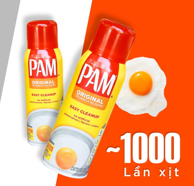 Dầu ăn kiêng PAM Original dạng xịt 340g