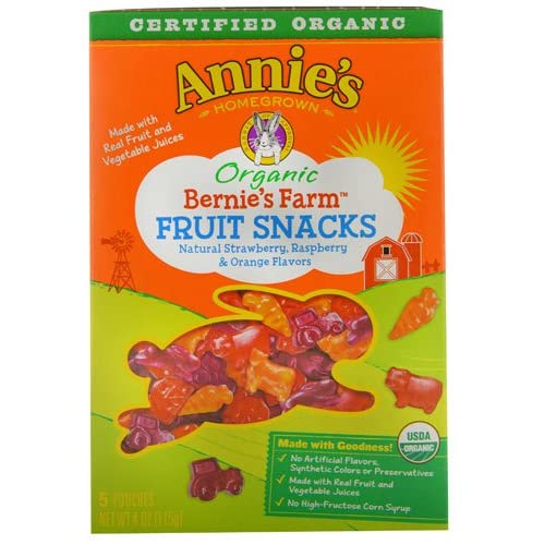 Hộp Kẹo Dẻo Trái Cây Hữu Cơ Vị Tự Nhiên Annie Organic Fruit Snacks 23g*5