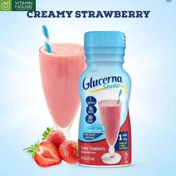 Sữa nước Glucerna cho bệnh nhân tiểu đường vị dâu - Mỹ 237ml
