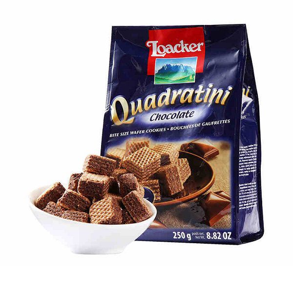 Bánh Xốp Chocolate Quadratini Loacker Ý Gói 125g (Xanh)