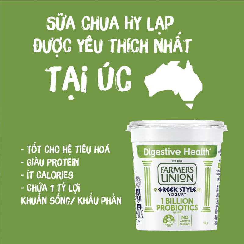 Sữa Chua Hy Lạp Probiotic Greek Farmers Union Úc Hộp 1kg