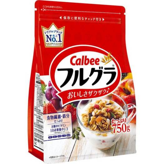 Ngũ Cốc & Trái Cây Sấy Calbee Nhật Gói  750g (Đỏ) (New)