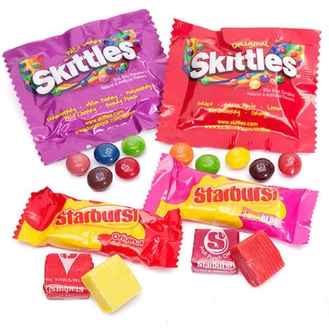 Kẹo Mềm Trái Cây Tổng Hợp Starburst Skittles Chewy Gói 51 Viên