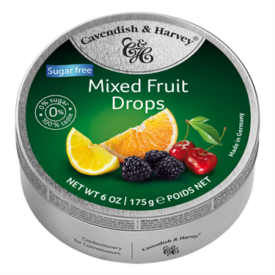 Kẹo Hộp Thiếc C&H Đức Không Đường Mixed Fruit 175g