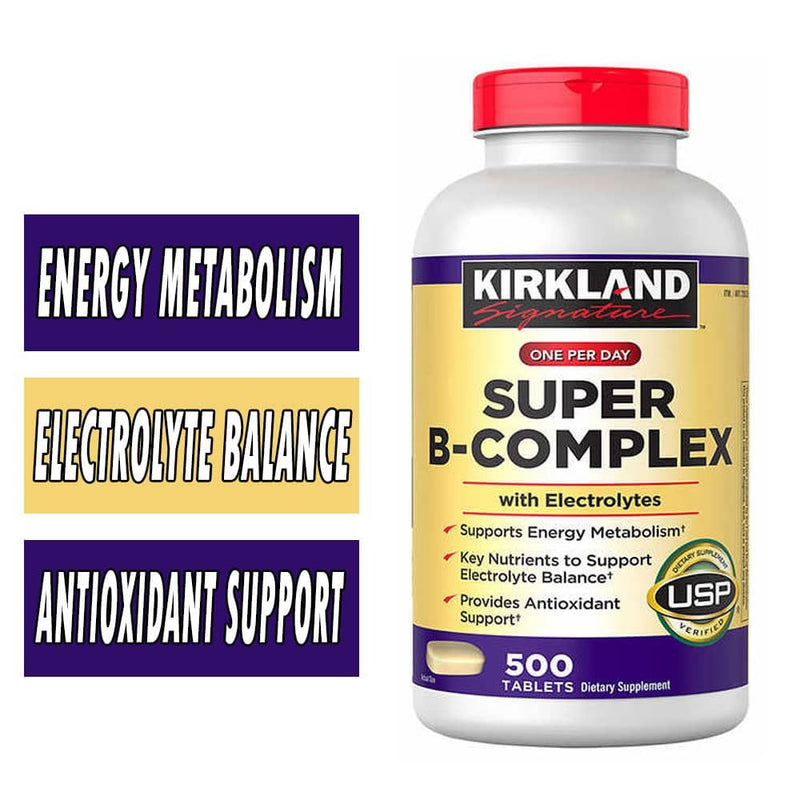 Viên uống bổ sung vitamin B của Mỹ Super B-Complex Kirkland 500v