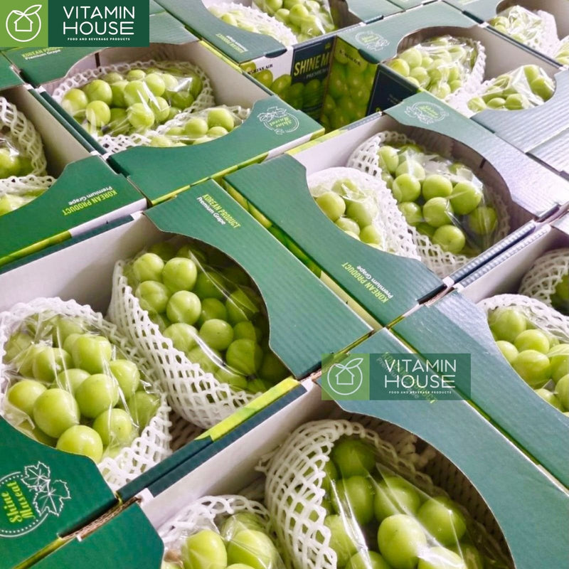 [Trái cây nhập khẩu] Nho Mẫu Đơn Sâm K-Grape Saponin Shine Muscat HQ Hộp 800g