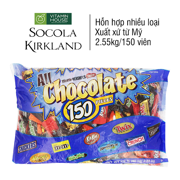 Chocolate Hỗn Hợp Kirkland 150V 2.55kg