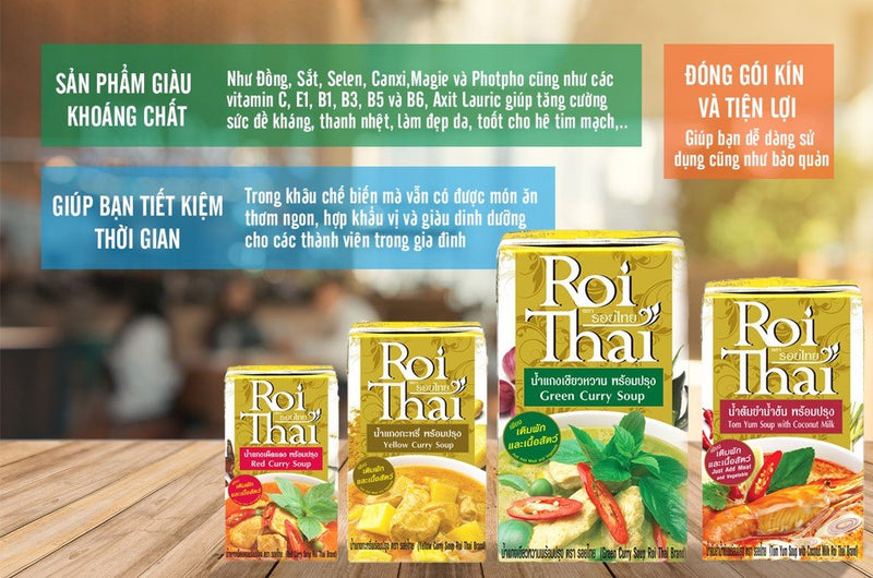 Hộp Nước Soup Tôm Yum Nước Cốt Dừa Roi Thai 250ml