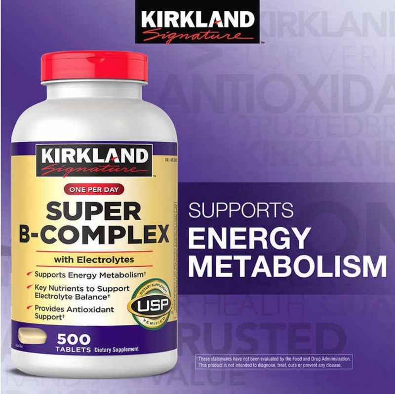 Viên uống bổ sung vitamin B của Mỹ Super B-Complex Kirkland 500v