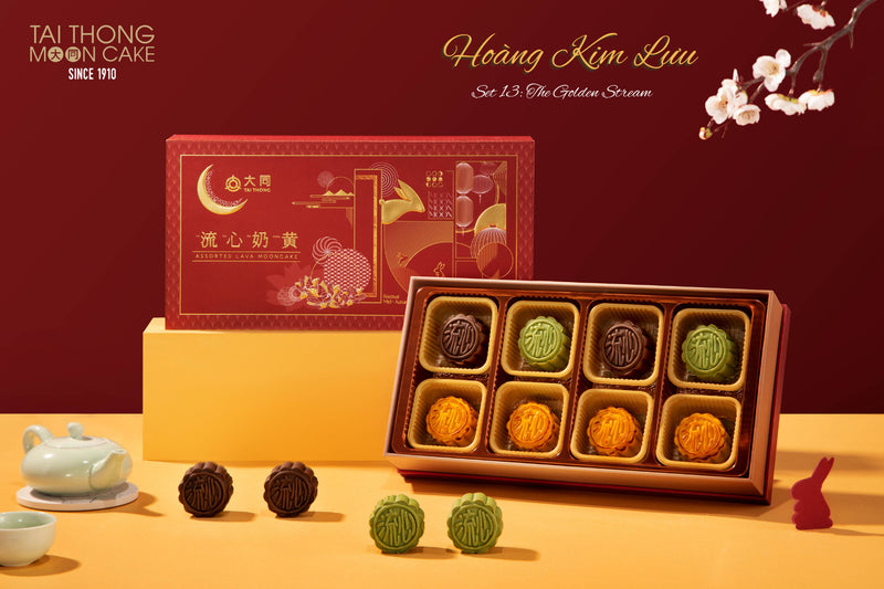 Hộp 8 Bánh Trung Thu Tai Thong 2023 - Hoàng Kim Lưu - Đỏ T13