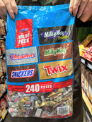 Gói Chocolate Hỗn Hợp Snickers, Twix, More Bulk 240 Viên (Xanh)